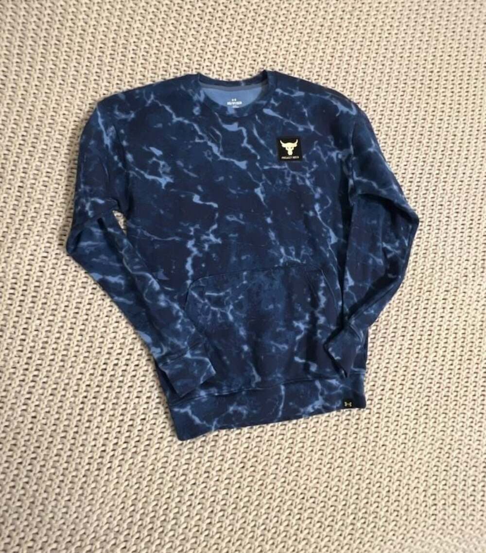 Under Armour Project Rock Rival Fleece Disrupt Printed Crew Sweatshirt